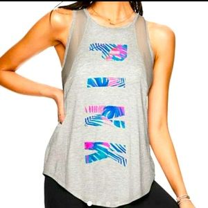 Victoria’s Secret PINK Super Soft Tropical Print Mesh Tank Top 🌴